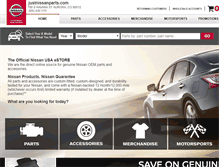 Tablet Screenshot of justnissanparts.com